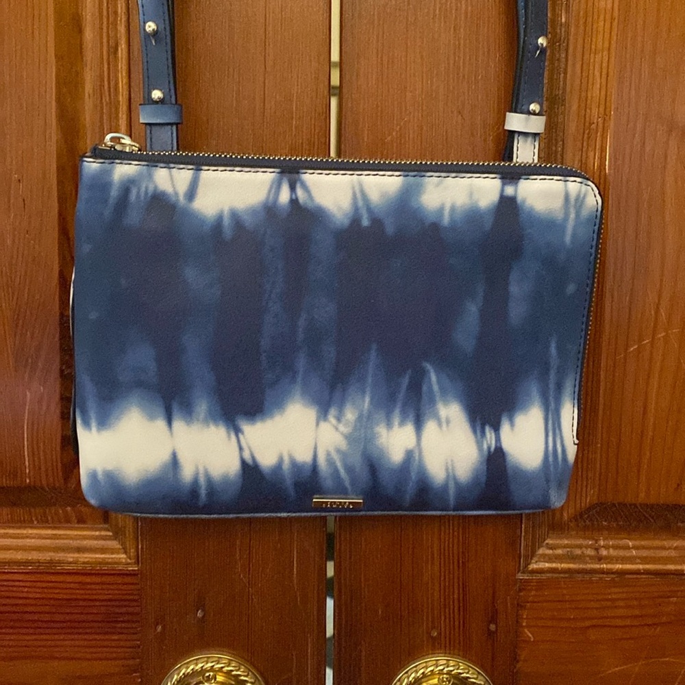 Vince Camuto Tania crossbody blue tie dye leather NWT